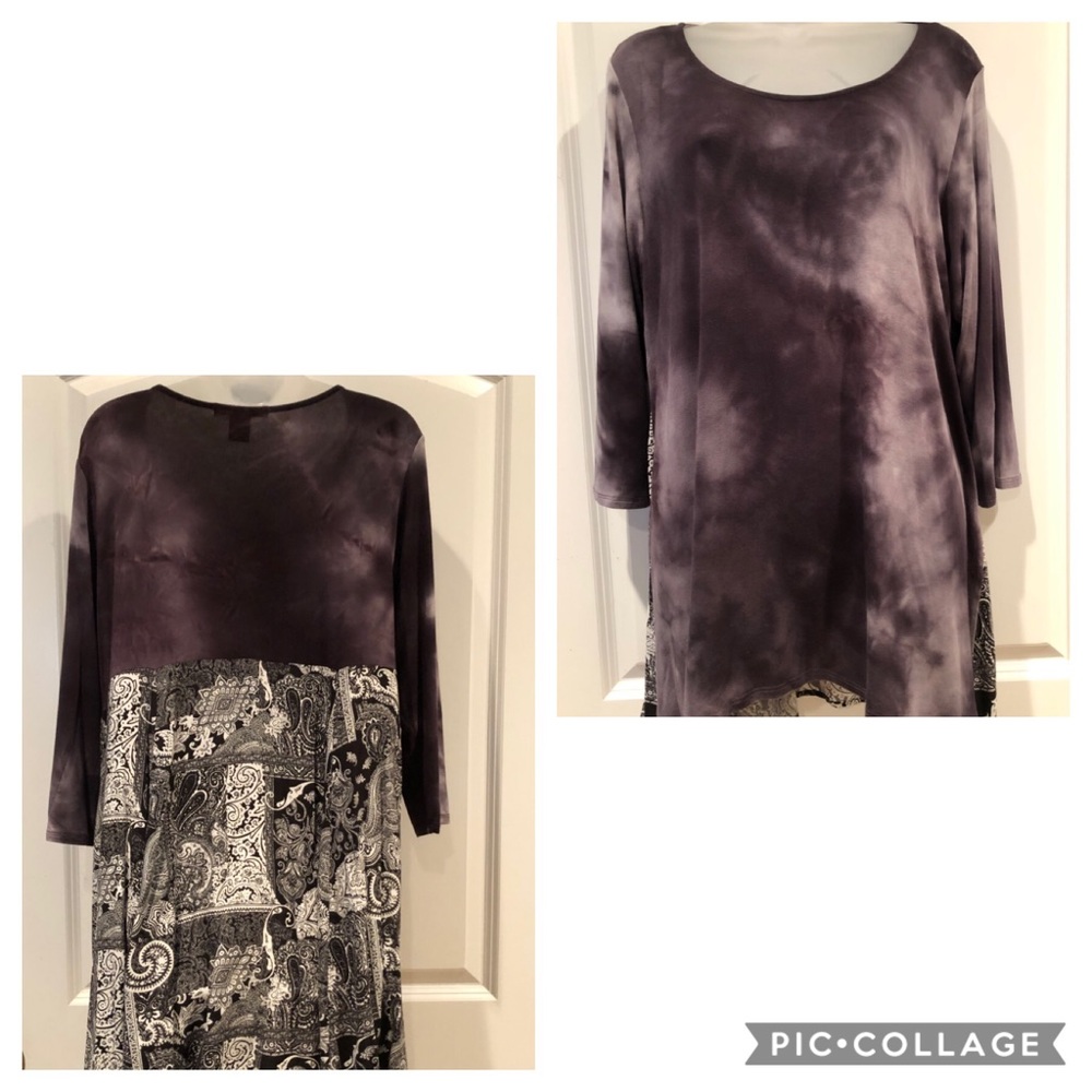 Kate & Mallory Smokey Grey Top with Graphic bottom